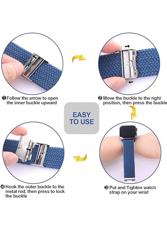 Generic - Watch Band for Apple Watch 38mm 40mm 41mm Strap, Adjustable Braided Replacement Bands Straps Stretchable Elastic Sport Wristband for Watch Ultra/Ultra 2 Series 9/8/7/6/SE/5/4/3/2/1 (Black) - Image 1