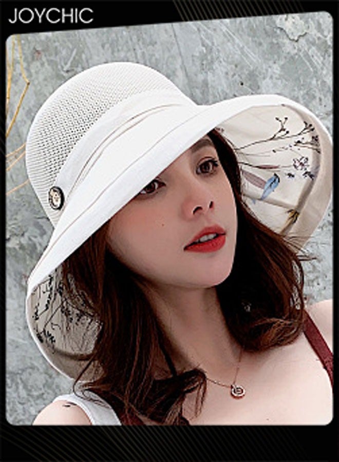 Joychic قبعة شمسية صيفية للنساء بشبكة واسعة الحواف للسفر في الهواء الطلق قابلة للتعبئة والطوي مع حماية من الأشعة فوق البنفسجية - Image 2