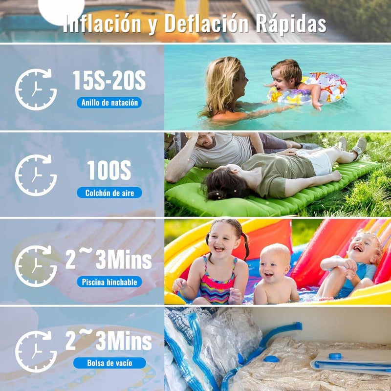 Mini Portable Air Pump: 1.2kg Pillow-Sized Foldable - Amphibious Waterproof Design With Independent Air Chambers, 5-Min Quick Inflation Deflation for Family Pool Parties, Beach Vacations, Outdoor Camp - Image 5