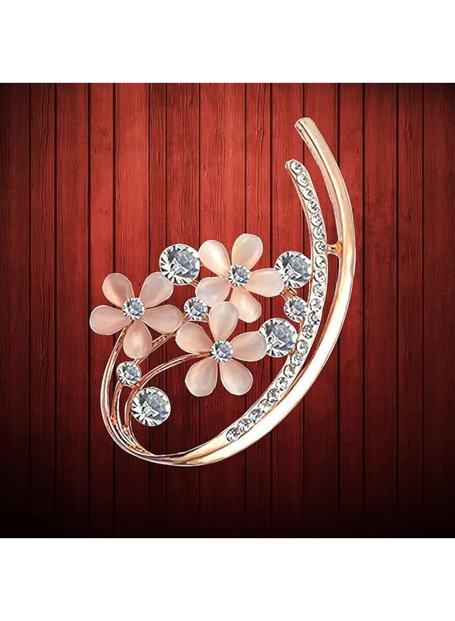 يو بيلا أحدث تصميمات المجوهرات الزهرية الأنيقة المطلية بالذهب للنساء Yb_Brooch_85 الذهبي - Image 5