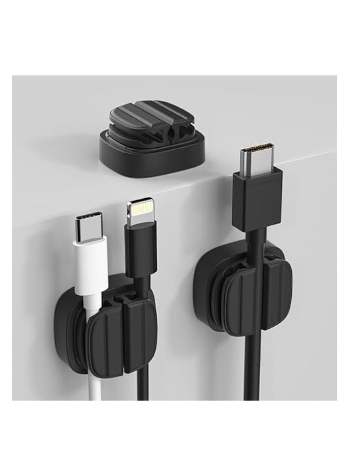 erorex 3 Pack Cable Organizer Cable Holder Clips Adhesive Charger Cable Management Clips Under Desk Cable Management for Home Office Desk Phone Car Wall Desktop Nightstand - Image 1