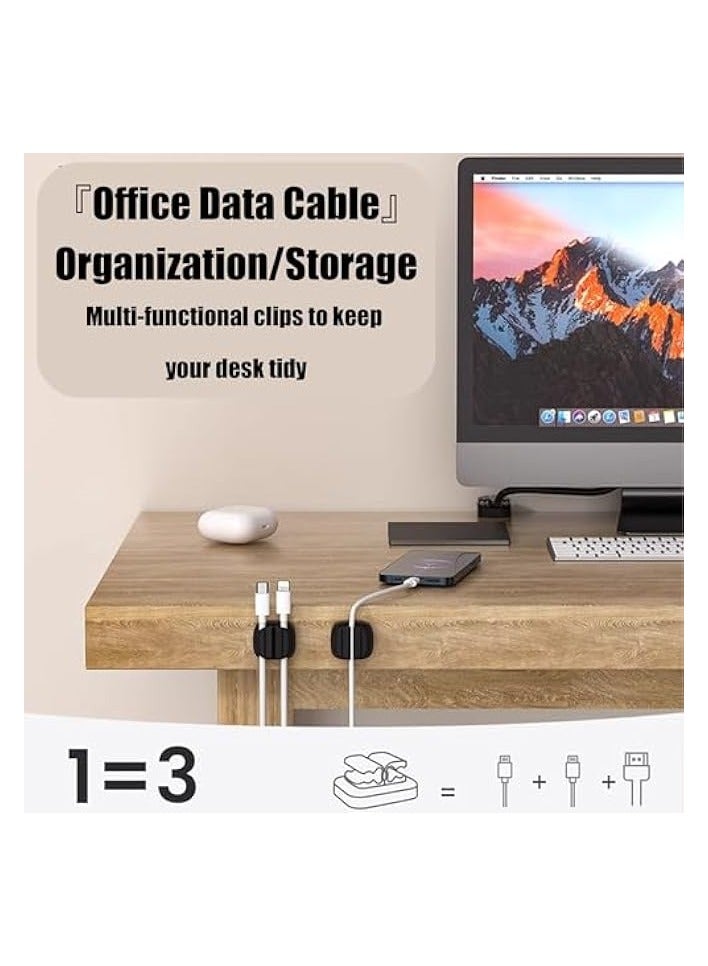 erorex 3 Pack Cable Organizer Cable Holder Clips Adhesive Charger Cable Management Clips Under Desk Cable Management for Home Office Desk Phone Car Wall Desktop Nightstand - Image 4