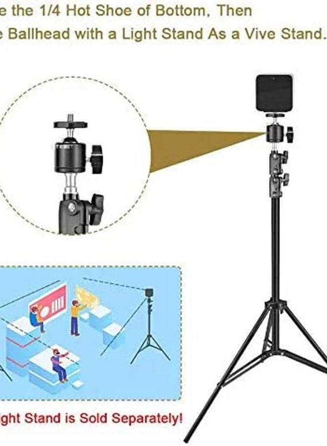 UTEBIT 2 Pack Mini Ball Head with 1/4" Hot Shoe Mount Adapter Max Load 5.5lb 360° Swivel Tripod Ball Head for DSLR Camera Camcorder, Light Bracket - Image 4