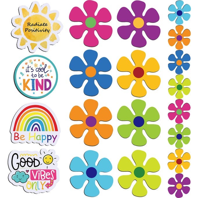 20 PIECES CAR MAGNETS FLOWERS STICKER CUTE FRIDGE MAGNETIC DECAL WATERPROOF 60S FLOWER CUTOUT MAGNET FOR CAR HOME DOOR WHITEBOARD REFRIGERATOR LOCKER
