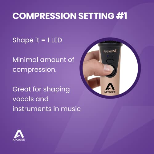 Apogee Hype Mic - USB Microphone with Analog Compression for Capturing Vocals and Instruments, Streaming, Podcasting, and Gaming - Image 4
