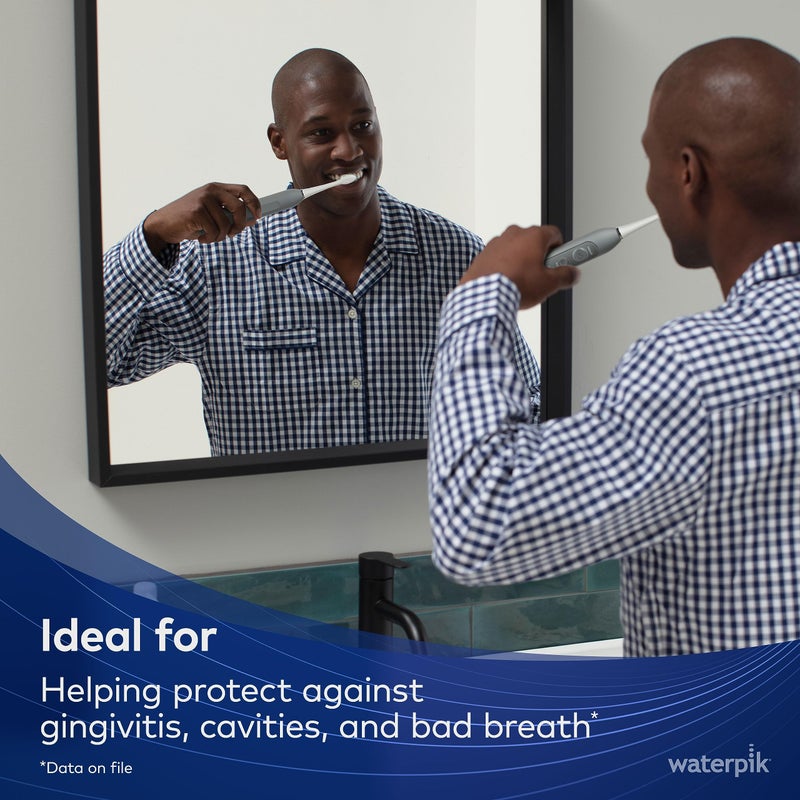 Waterpik Sensonic Sonic Electric Toothbrush, Rechargeable Toothbrush for Adults with 3 Modes, Travel Case, USB Charger, Modern Gray STW-03W027, Packaging May Vary - Image 2