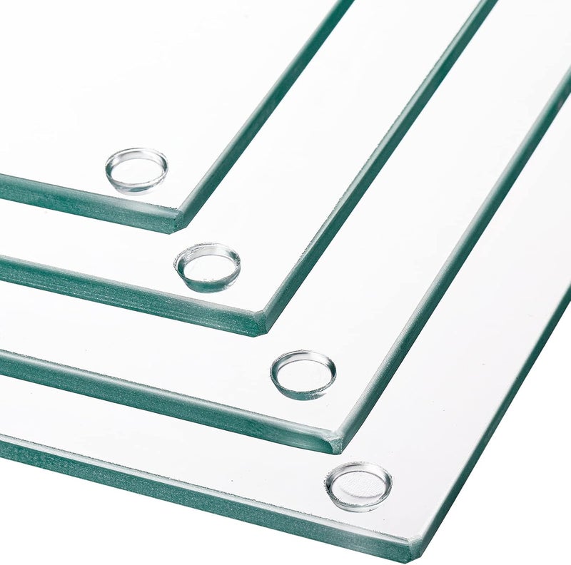 Hacaroa Set of 4 Tempered Glass Cutting Board, 10"x10" Square Chopping Board with Rubber Feet, Non-slip Glass Tray for Kitchen Countertop, Long Lasting, Shatter-Resistant, Dishwasher Safe, Clear - Image 3