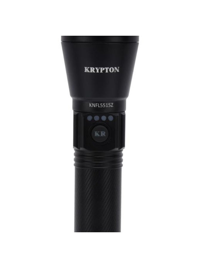 Krypton Zoomable LED Flashlight 2 PCS Combo KNFL5515 – 20W High Power 2000 Lumens, 5000mAh Battery, 2000m Beam, Type-C Rechargeable, 3–8H Runtime, Black - Image 2