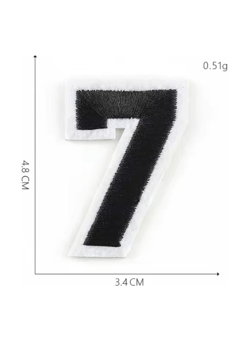 SOLDOUT 10 PCS/Set 0-9 Numbers Colorful Number Digit Fabric Embroidery Letter Patches Iron on Applique Sewing Supplies For DIY Jackets Apparel Decor (Set of 10, Black)  - Image 2
