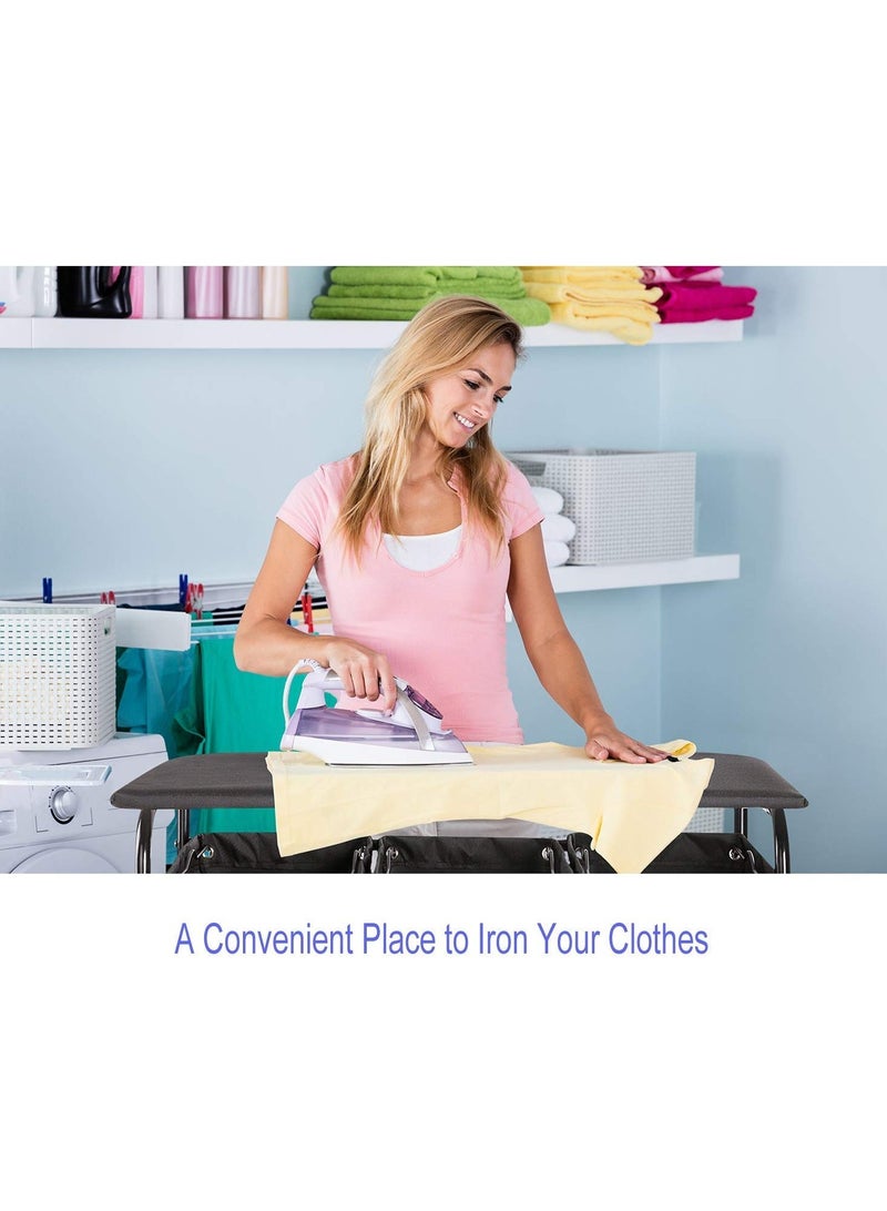 XiuWoo Foldable Ironing Board with Removable Bags Laundry Basket Hamper Sorter - Image 3