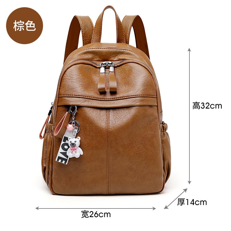 Backpack Women'S Bag Antifreeze Composite Cowhide Large Capacity Casual Soft Leather Backpack Women'S Travel Bag - Image 1