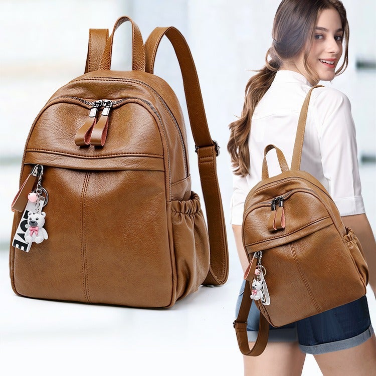 Backpack Women'S Bag Antifreeze Composite Cowhide Large Capacity Casual Soft Leather Backpack Women'S Travel Bag - Image 2