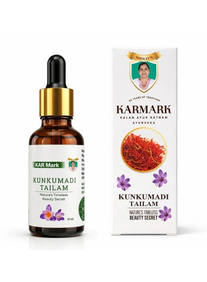 KAR Mark Kunkumadi Face Tailam 30ml – Herbal Skin Brightening & Radiance Oil - Image 1