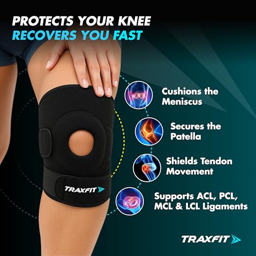TRAXFIT™ Knee Cap for Men Pain Relief | Knee Support for Men Gym | Knee Support for Women | Knee Braces for Knee Pain | Sports & Running Injury Recovery | Adjustable, Breathable & Comfortable | Universal Fit (Pack of 1) - Image 2