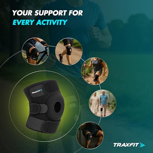 TRAXFIT™ Knee Cap for Men Pain Relief | Knee Support for Men Gym | Knee Support for Women | Knee Braces for Knee Pain | Sports & Running Injury Recovery | Adjustable, Breathable & Comfortable | Universal Fit (Pack of 1) - Image 3