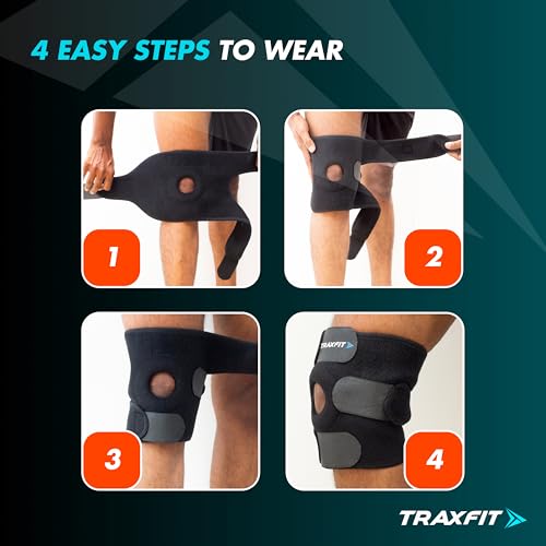 TRAXFIT™ Knee Cap for Men Pain Relief | Knee Support for Men Gym | Knee Support for Women | Knee Braces for Knee Pain | Sports & Running Injury Recovery | Adjustable, Breathable & Comfortable | Universal Fit (Pack of 1) - Image 5
