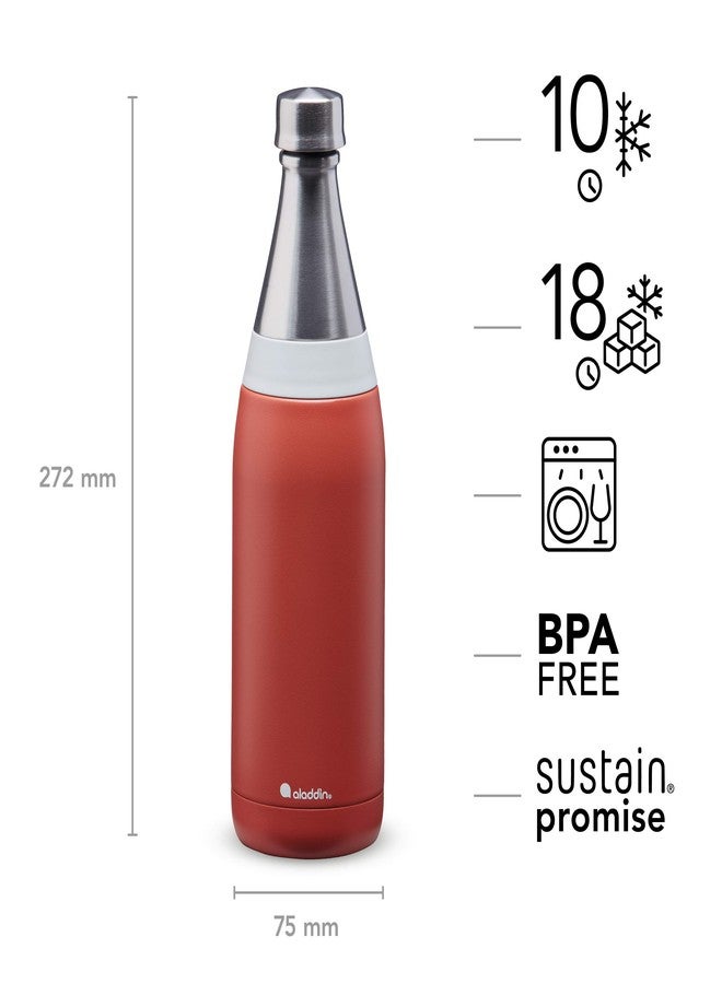 Aladdin Fresco Thermavac Stainless Steel Water Bottle 0.6L Terra Cotta - Leakproof - Keeps Cold for + 10 Hours - BPA-Free - Dishwasher Safe - Reusable Thermos Flask with Durable Finish - Image 3