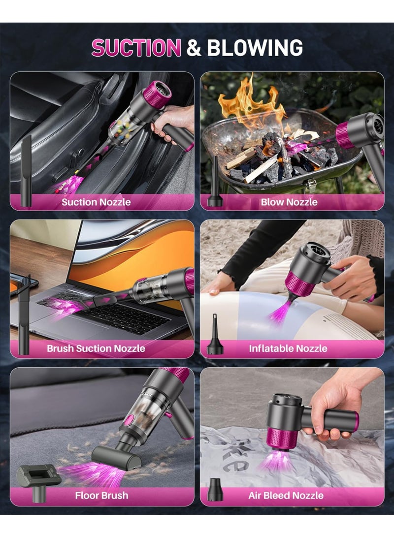 HOMESTAR Car Vacuum Cleaner Cordless, 15000PA High Power Car Vacuum Cleaner & Air Duster, 4-in-1 Portable Mini Car Vacuum Cleaner with LED Light, Hand Held Vacuum Cleaner for Car Home Office - Image 4