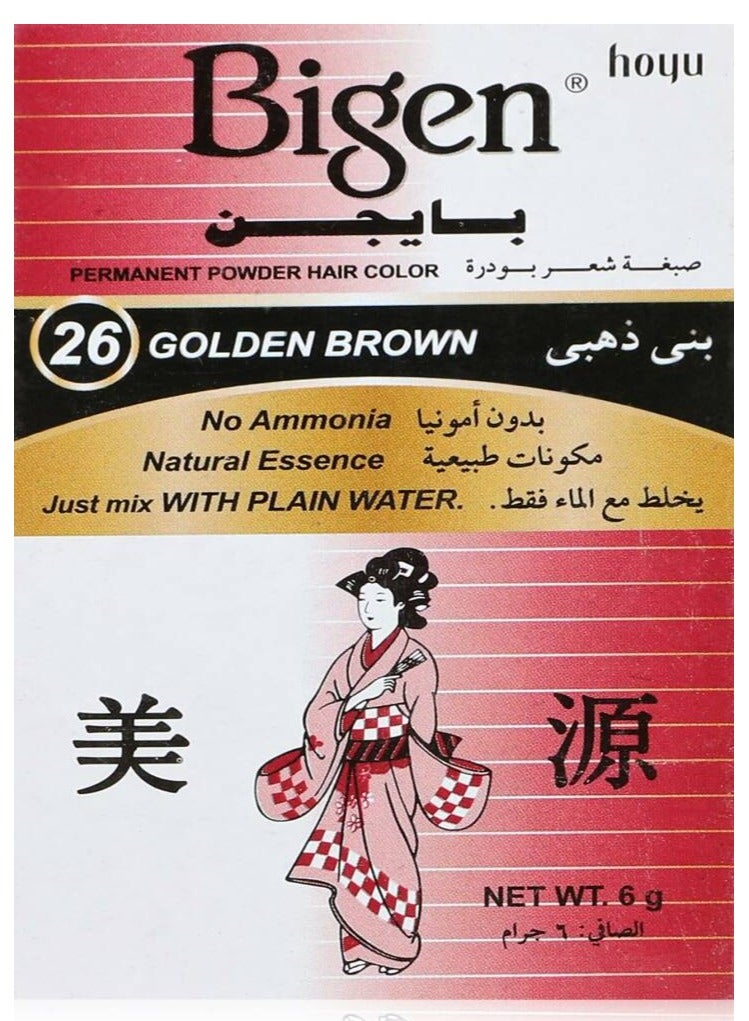 Bigen Bigen Powder Permanent Hair Color 26 Golden Brown 6G - Image 1