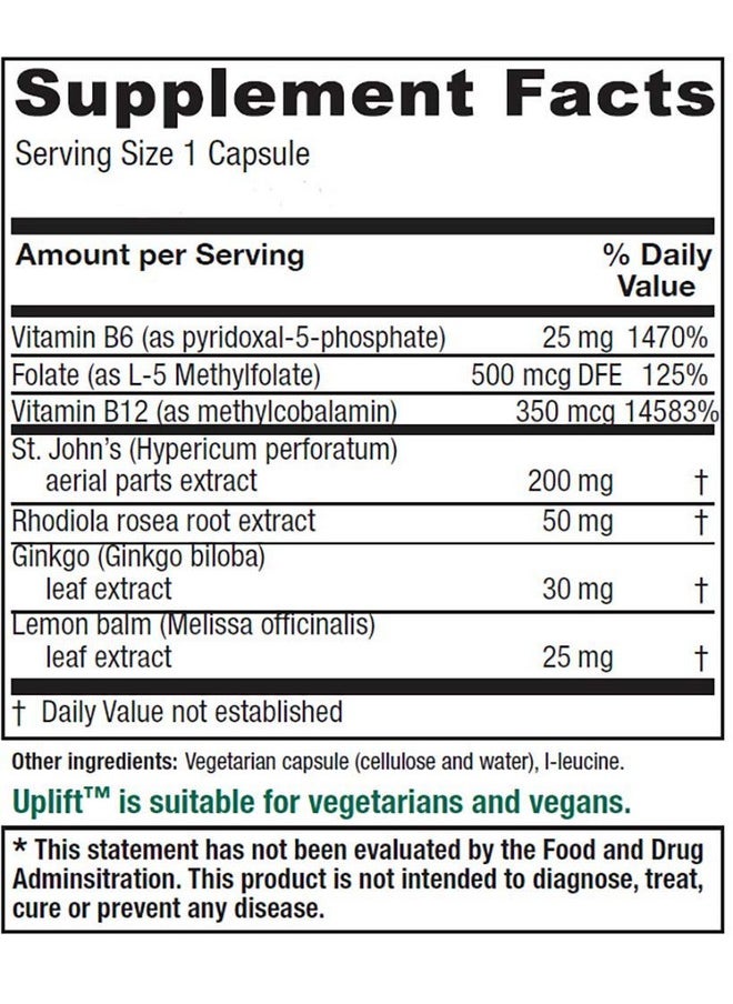 Vitanica Uplift Mood And Emotional Support Vegan 120 Capsules  - Image 3