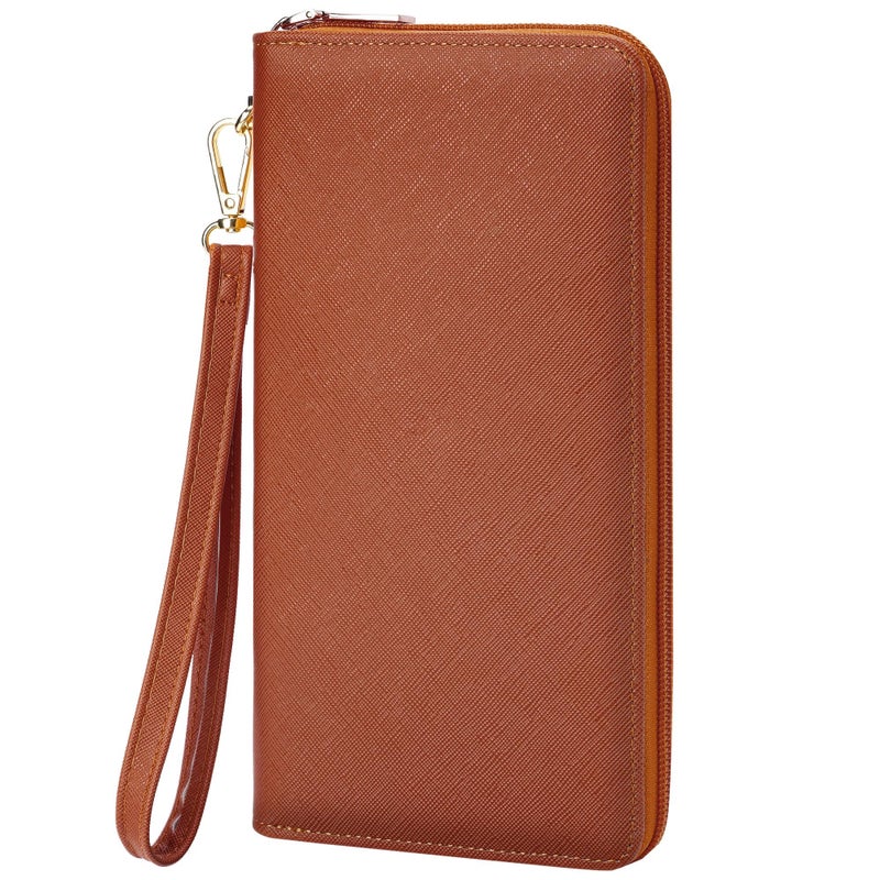 Chelmon Women's Vegan Clutch Wallet with Zip, Hand Strap, Large Capacity - Image 1