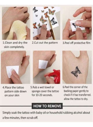 30-Sheets Waterproof Temporary Tattoo Stickers – Black – Butterfly, Love, Heartbeat, Anchor, Text Line, Flower Designs – Realistic Fake Tattoos for Kids, Adults, Men & Women – Safe, Skin-Friendly, Long-Lasting – Perfect for Party, Festival, Cosplay, Halloween, Gifts, Daily Fun – Easy to Apply & Remove - view 3
