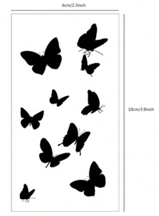 30-Sheets Waterproof Temporary Tattoo Stickers – Black – Butterfly, Love, Heartbeat, Anchor, Text Line, Flower Designs – Realistic Fake Tattoos for Kids, Adults, Men & Women – Safe, Skin-Friendly, Long-Lasting – Perfect for Party, Festival, Cosplay, Halloween, Gifts, Daily Fun – Easy to Apply & Remove - view 2