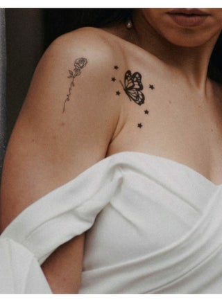 30-Sheets Waterproof Temporary Tattoo Stickers – Black – Butterfly, Love, Heartbeat, Anchor, Text Line, Flower Designs – Realistic Fake Tattoos for Kids, Adults, Men & Women – Safe, Skin-Friendly, Long-Lasting – Perfect for Party, Festival, Cosplay, Halloween, Gifts, Daily Fun – Easy to Apply & Remove - view 4