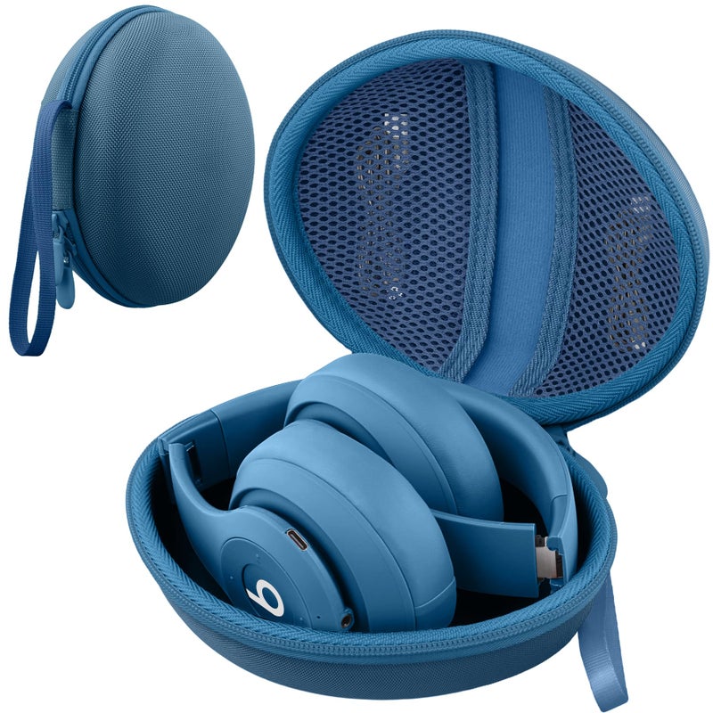 co2CREA for Beats Studio Pro / Studio3 / Solo4 / Solo3 Headphones, Hard Travel Case Compatible with Beats Wireless On-Ear Headphones (Blue Case) - Image 1