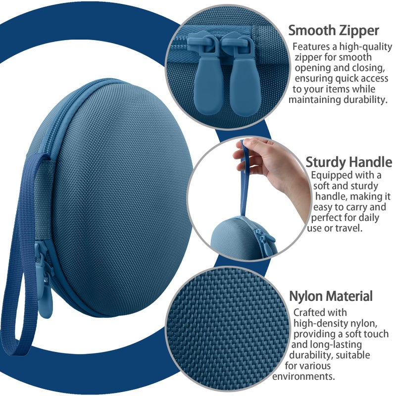 co2CREA for Beats Studio Pro / Studio3 / Solo4 / Solo3 Headphones, Hard Travel Case Compatible with Beats Wireless On-Ear Headphones (Blue Case) - Image 5