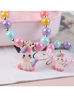 Excefore Unicorn Gifts for Girls, 8 PCS Unicorn Crossbody Bag Purse with Jewelry Set, Rainbow Plush Unicorn Princess Necklace Bracelet Rings Earrings Stickers Handbag Gifts Accessories Jewelry Party Favors  - Image 3