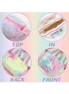 Excefore Unicorn Gifts for Girls, 8 PCS Unicorn Crossbody Bag Purse with Jewelry Set, Rainbow Plush Unicorn Princess Necklace Bracelet Rings Earrings Stickers Handbag Gifts Accessories Jewelry Party Favors  - Image 5