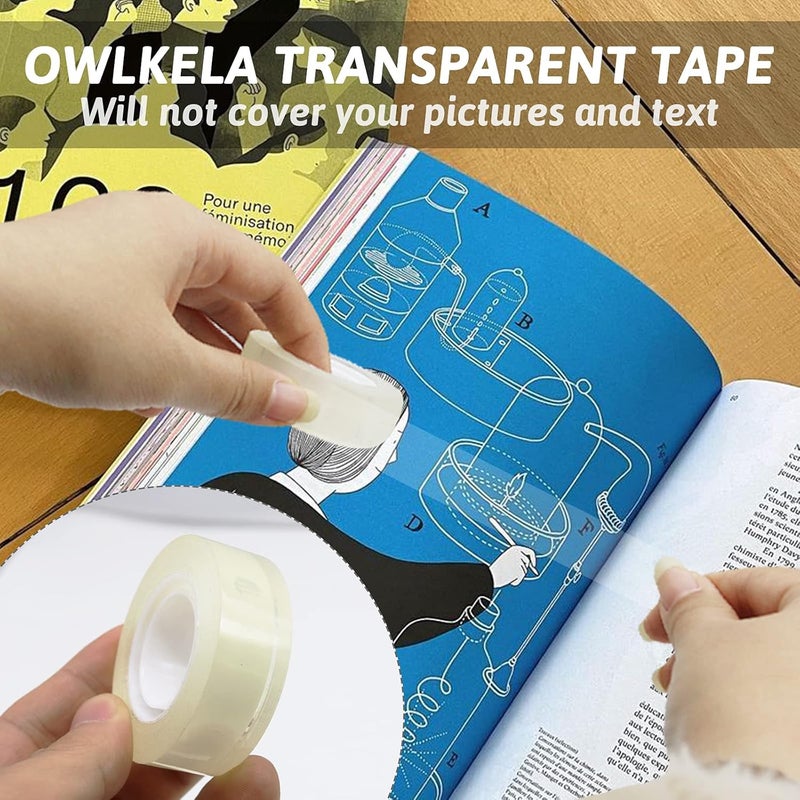 OWLKELA 12 Rolls Transparent Tape Refills, Clear Tape, All-Purpose Transparent Glossy Tape for Office, Home, School - Image 4