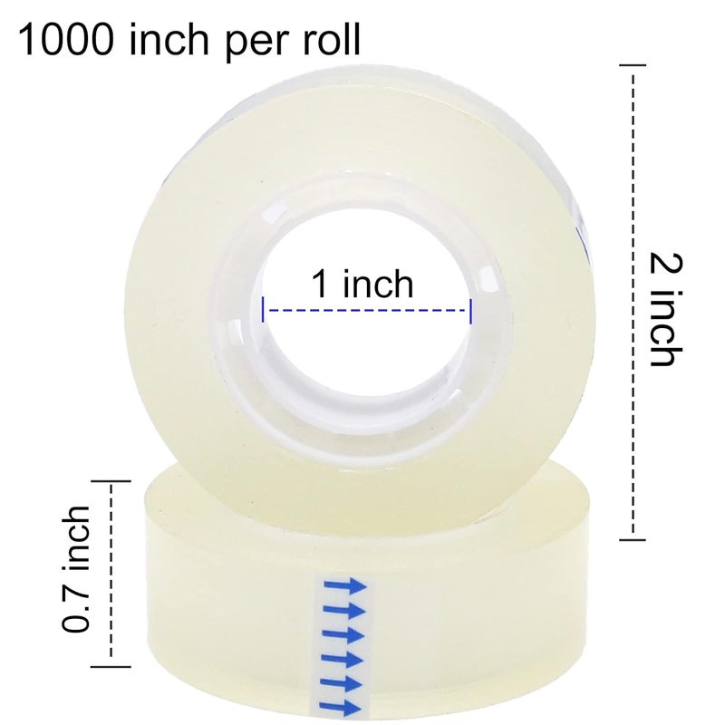 OWLKELA 12 Rolls Transparent Tape Refills, Clear Tape, All-Purpose Transparent Glossy Tape for Office, Home, School - Image 3
