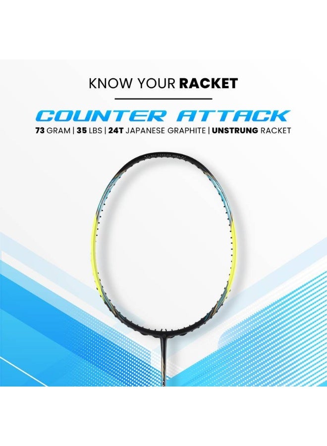 Apacs apacs Counter Attack (73G, 35LBS) Green, Black Unstrung Badminton Racquet  (Pack of: 1, 73 g)  - Image 3