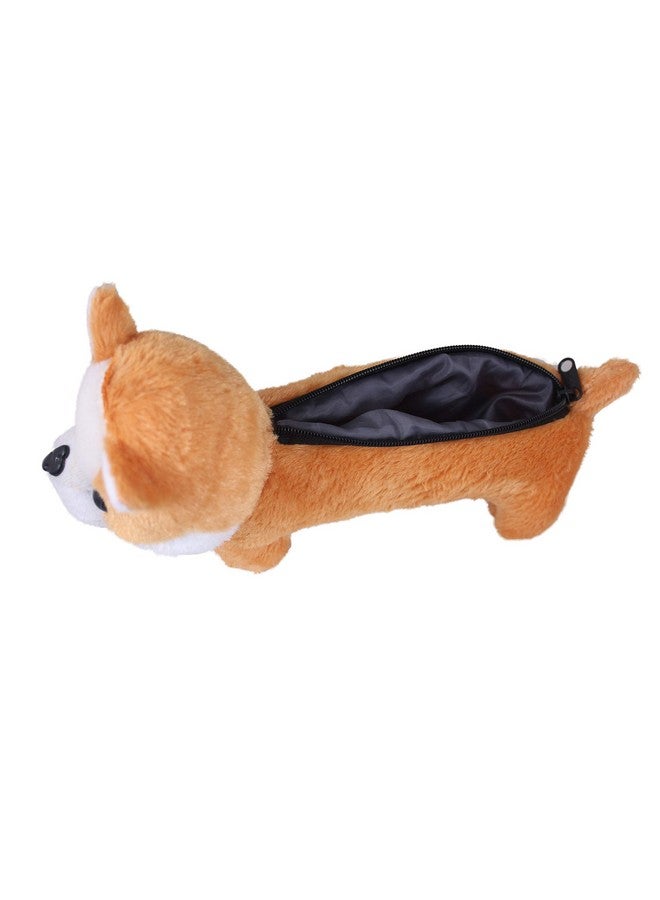 Tickles Tickles Dog Pencil Pouch with Zipper Soft Bag for Kids Boys & Girls (Color: Brown Size: 23 cm)  - Image 4