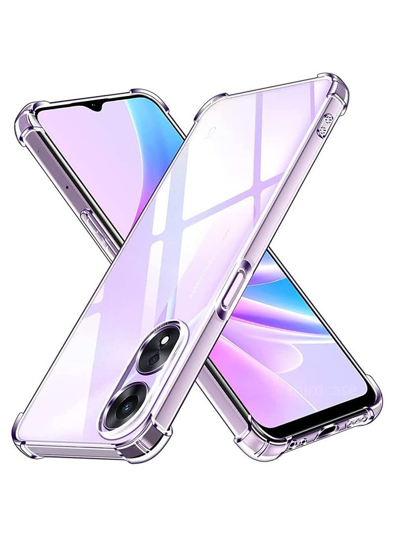 Theodor Oppo A18 Clear Case, Shock-Absorption TPU Cell Phone Cover with Reinforced Corners, Soft Flexible & Crystal Clear Protective Bumper Case - Image 1