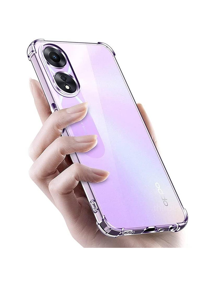 Theodor Oppo A18 Clear Case, Shock-Absorption TPU Cell Phone Cover with Reinforced Corners, Soft Flexible & Crystal Clear Protective Bumper Case - Image 4