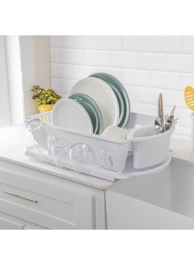 ستيريليت طقم تجفيف أطباق كبير وخفيف الوزن من البلاستيك عالي الجودة مكون من قطعتين، أبيض 15.56 × 37.47 × 53.66 سم 6418006 - Image 4