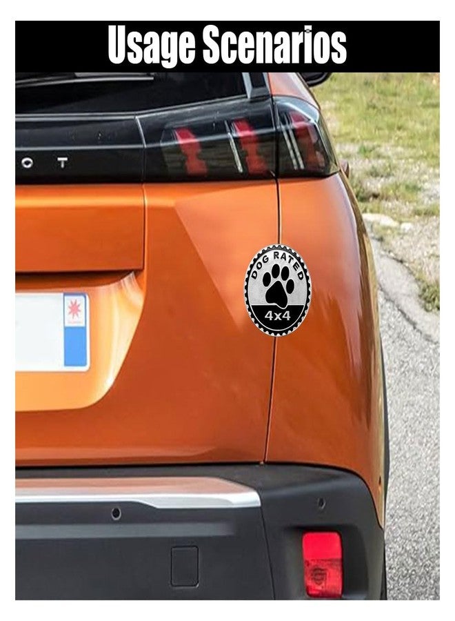 GLSOWEE Car Badge Emblem, 4×4 Metal Car Exterior Badge Emblem, 3D Metal Auto Round Emblem Decals Car Badge Decal Stickers Compatible with Jeep Wrangler Vehicles SUVs Trucks (Dog Rated) - Image 5
