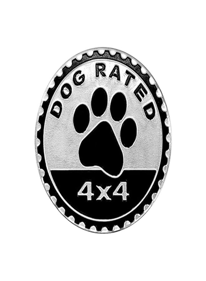 GLSOWEE Car Badge Emblem, 4×4 Metal Car Exterior Badge Emblem, 3D Metal Auto Round Emblem Decals Car Badge Decal Stickers Compatible with Jeep Wrangler Vehicles SUVs Trucks (Dog Rated) - Image 1