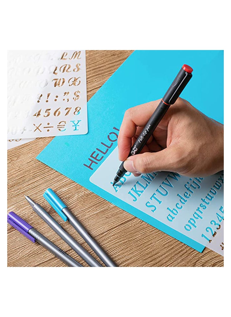 SYOSI - Letter Stencils 12 Pack 4 X 7 Inch Alphabet Stencils Lettering Alphabet Stencil Stencils Stencils Letters and Numbers Bullet Stencils Calligraphy Suitable for Most Pen - Image 1