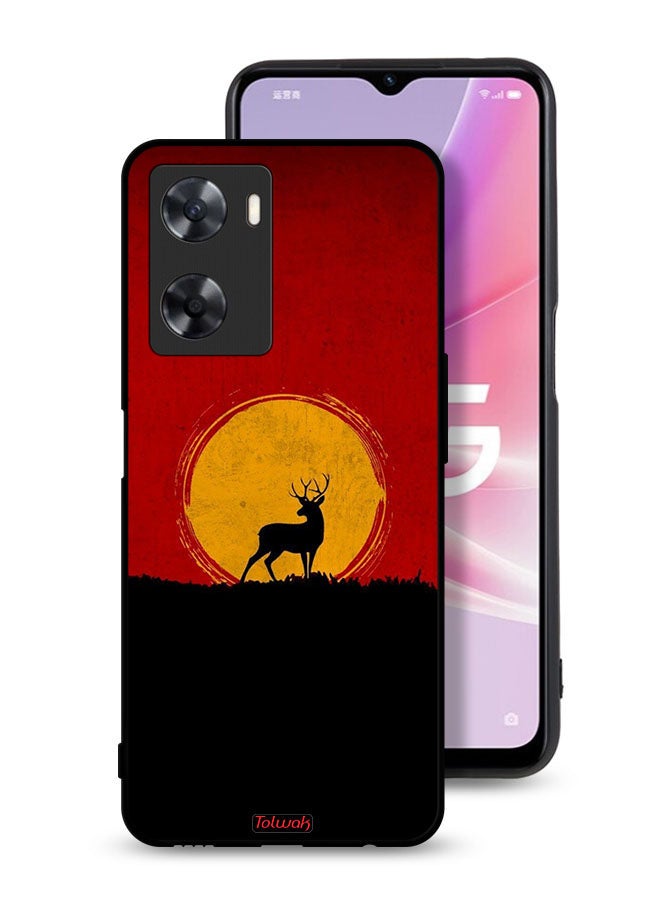 Tolwak Oppo A77s Protective Case Cover Deer And Moon Artwork - Image 1