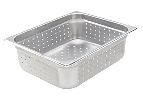 Winco Half Size 4 Deep Metal Food PanSteam Table Pan Perforated 22 Gauge