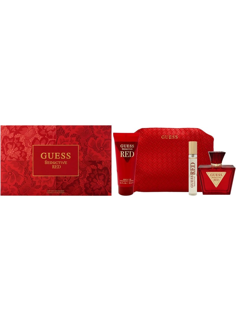 GUESS Seductive 4-Piece Gift Set for Women – Red EDT