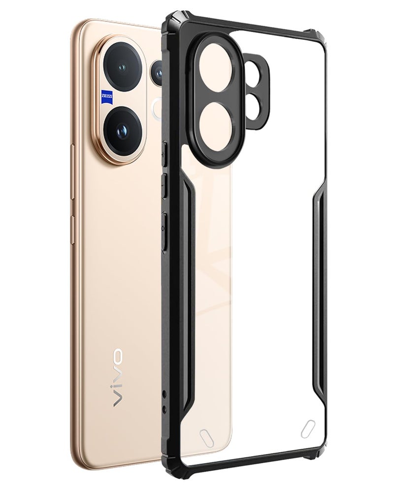 SPAZY CASE® Vivo V60 / Vivo T4 Pro Back Cover | Transparent Crystal Clear Hard PC Back Case with TPU Bumper, Drop Protection Case Cover for Vivo V60 / Vivo T4 Pro - Image 1
