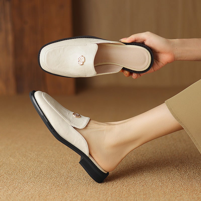 2024 Comfortable Low Heel Square Head 33-43 Size Size Baotou Outdoor Slippers For Women - Image 3