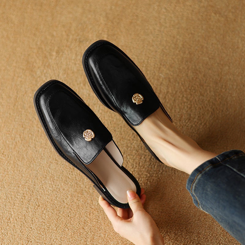 2024 Comfortable Low Heel Square Head 33-43 Size Size Baotou Outdoor Slippers For Women - Image 5