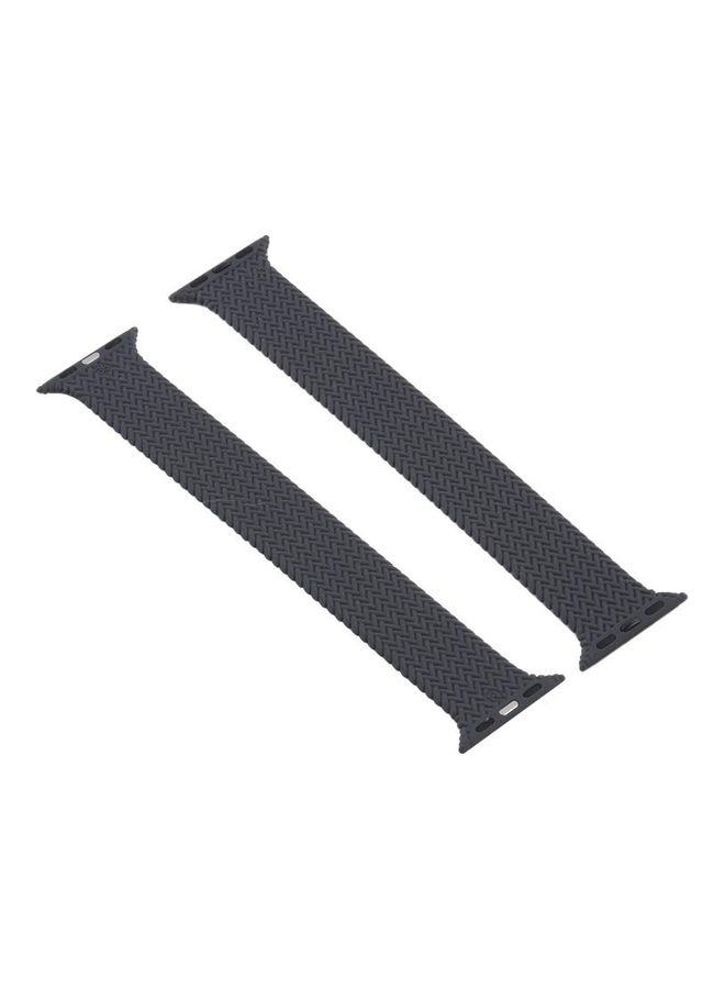 NIBEMINENT Replacement Watchband For Apple Watch Black/Grey - Image 2