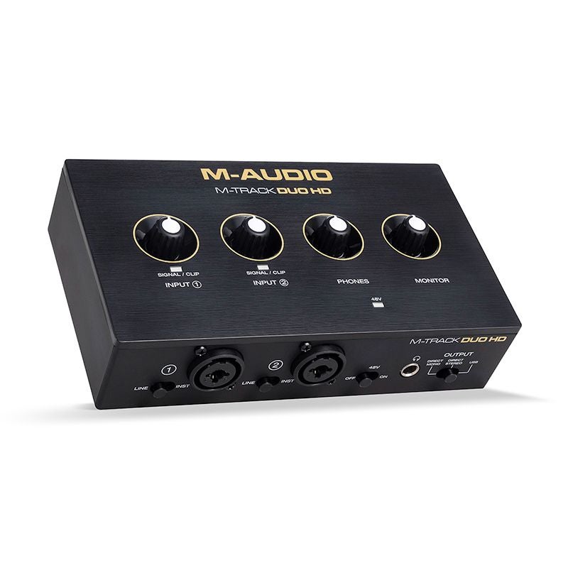 M-Audio M-Track Duo HD USB-C Recording Sound Card 192kHz High Resolution Dual Crystal Preamp Dual Combo Input Zero Latency Monitor Independent Headphone Knob For Two Microphones Podcast Guitar  Streaming - Image 1